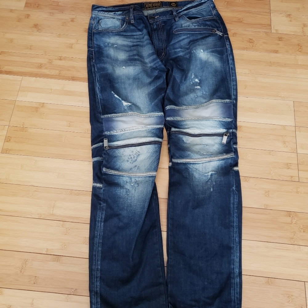 Akoo Mens Moto Jeans Size 38